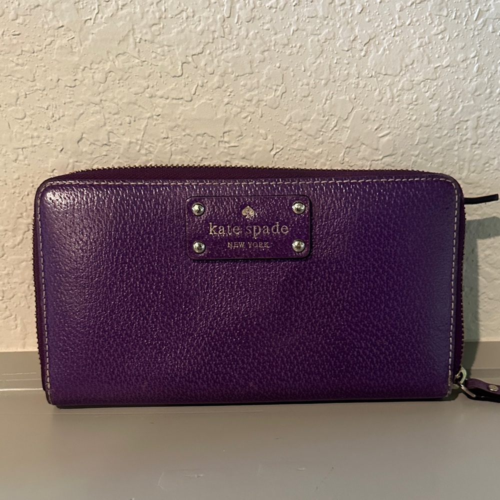 Kate Spade Violet Leather Zip Wallet
